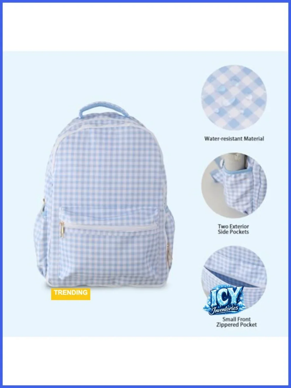 Kids Backpack with Padded Straps, 12L, School Travel, Gingham